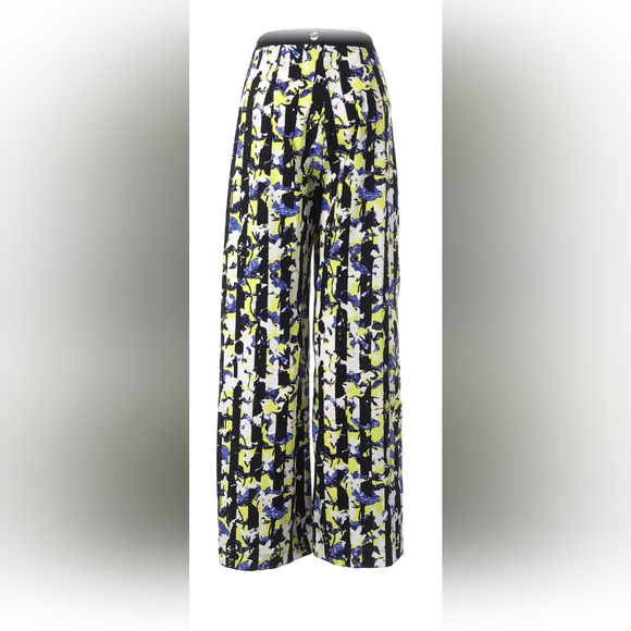 Peter Pilotto for TargetSize 8 Casual Pants Wide Leg Black Yellow Blue - Picture 2 of 3